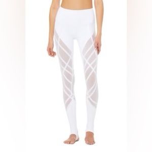 ALO Yoga White Mesh Leggings